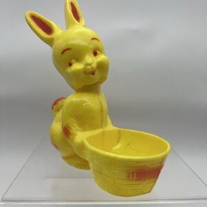 RARE Vintage 1950s Irwin Bobble-Head Bunny Rabbit Candy Container Hard Plastic